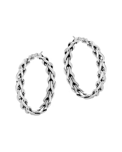 John Hardy Surf Silver Hoops In White