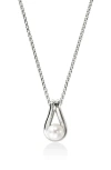 John Hardy Surf Silver Pendant Necklace In Sterling Silver