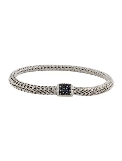 Pre-owned John Hardy Synthetic Sapphire Classic Chain Lava Link Bracelet, 6.75" In Multi