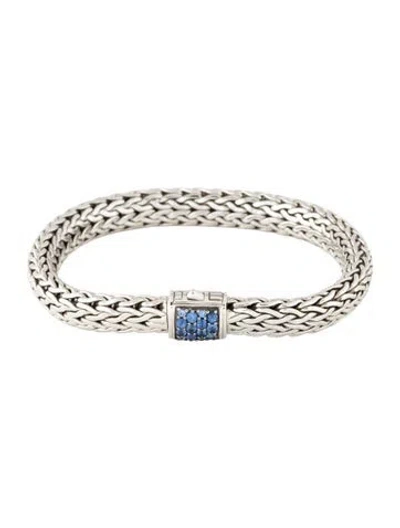 Pre-owned John Hardy Synthetic Sapphire Icon Link Bracelet, 6.75" In Multicolor