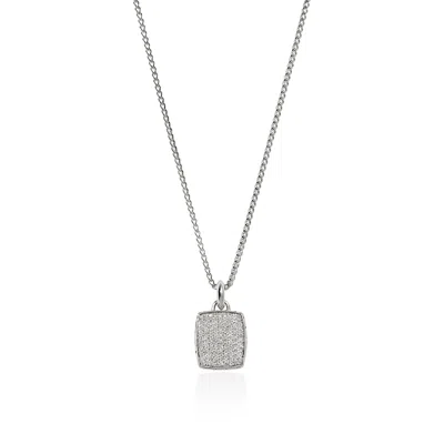 John Hardy Tag Pendant Neckalce, 1.7mm In Silver/diamonds