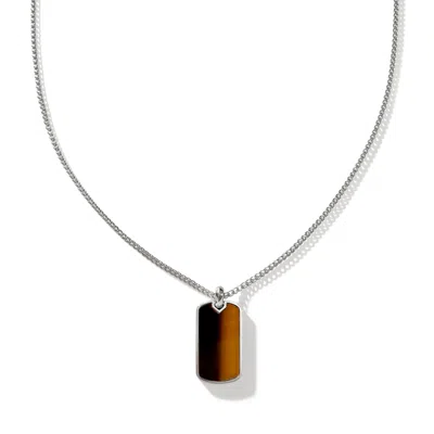 John Hardy Tag Pendant Necklace In Sterling Silver