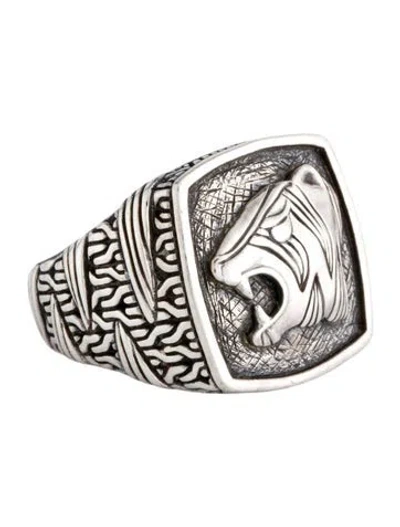 Pre-owned John Hardy Tiger's Head Signet Ring In Multi