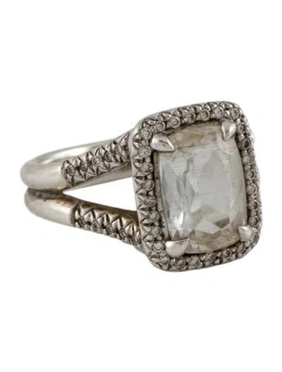 Pre-owned John Hardy Topaz & Diamond Cocktail Ring In Multi