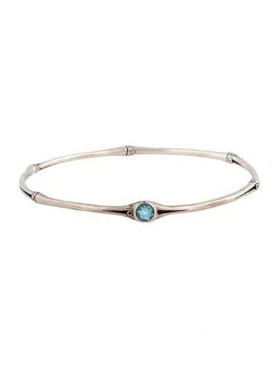 Pre-owned John Hardy Topaz Bamboo Bangle Bracelet, 8" In Multicolor