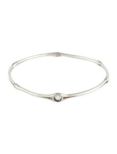 Pre-owned John Hardy Topaz Bamboo Bangle Bracelet, 8.25" In Multicolor