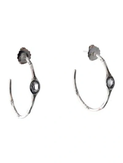 Pre-owned John Hardy Topaz Bamboo Hoop Earrings In Multi
