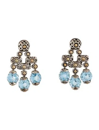 Pre-owned John Hardy Topaz Batu Sari Round Chandelier Earrings In Multicolor