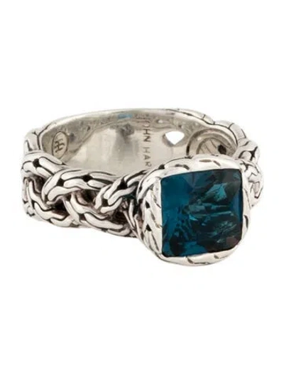 Pre-owned John Hardy Topaz Braided Cocktail Ring In Multicolor