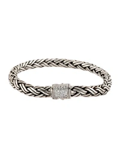 Pre-owned John Hardy Topaz Braided Link Bracelet, 6.5" In Multicolor