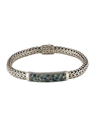 Pre-owned John Hardy Topaz Classic Chain Station Bracelet, 6.75" In Multi