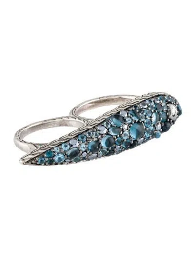 Pre-owned John Hardy Topaz Classic Chain Two Finger Ring In Multi