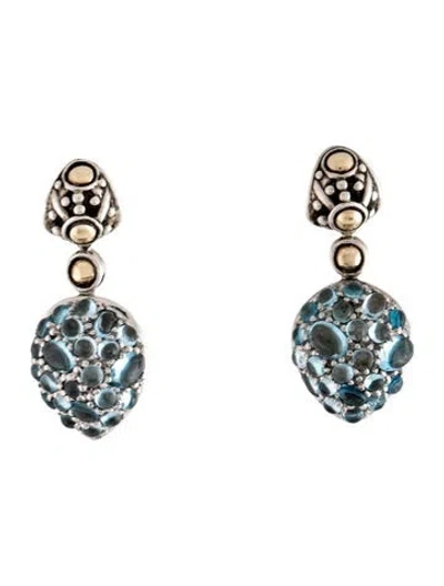 Pre-owned John Hardy Topaz Drop Earrings In Multicolor