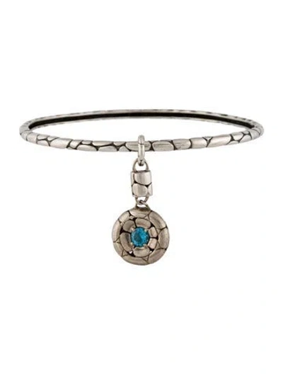 Pre-owned John Hardy Topaz Kali Charm Bangle Bracelet, 7.5" In Multi