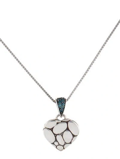 Pre-owned John Hardy Topaz Kali Lava Heart Pendant Necklace, 17.75" In Multi