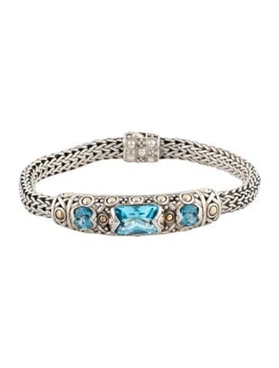 Pre-owned John Hardy Topaz Station Link Bracelet, 6.75" In Multicolor