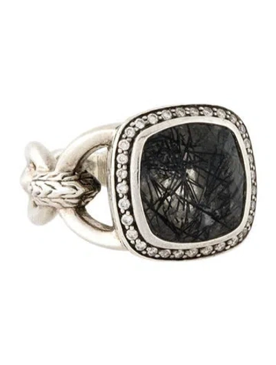 Pre-owned John Hardy Tourmalinated Quartz & Diamond Cocktail Ring In Multi