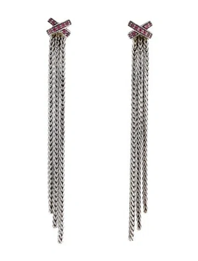 Pre-owned John Hardy Tourmaline Classic Chain Tassel Earrings In Multi