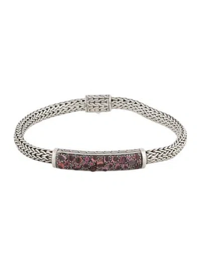 Pre-owned John Hardy Tourmaline, Garnet, Spinel Bracelet, 6.75" In Multicolor