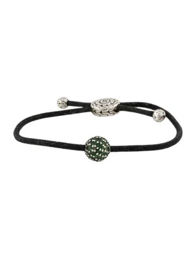Pre-owned John Hardy Tsavorite Garnet Adjustable Ball Bracelet In Multi