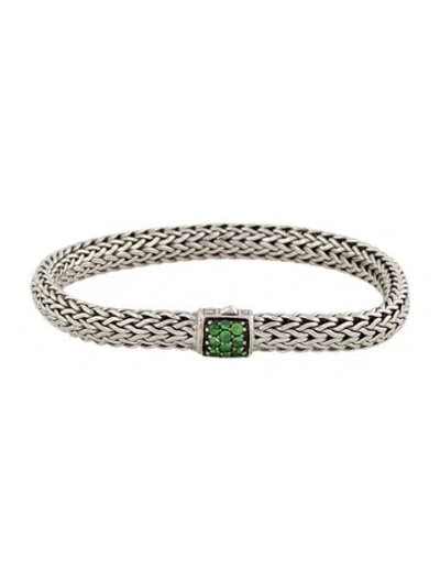 Pre-owned John Hardy Tsavorite Garnet Classic Chain Bracelet, 6.75" In Multi