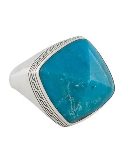 Pre-owned John Hardy Turquoise Classic Chain Cocktail Ring In Multi