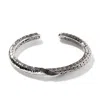 John Hardy Twisted Pave 6mm Kick Cuff Bracelet In Black Spinel