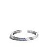 John Hardy Classic Chain Hammered Slim Kick Cuff In Blue Sapphire