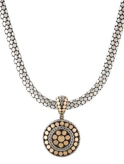 Pre-owned John Hardy Two- Tone Dot Pendant Necklace, 18" In Multi