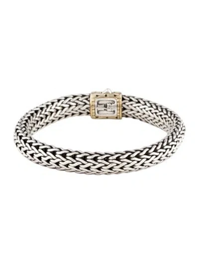 Pre-owned John Hardy Two-tone 10.5mm Classic Link Bracelet, 7.75" In Multi