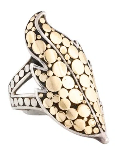 Pre-owned John Hardy Two-tone Ayu Leaf Cocktail Ring In Multicolor