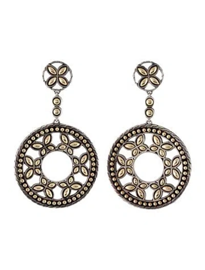 Pre-owned John Hardy Two-tone Batu Kawung Circle Drop Earrings In Multi