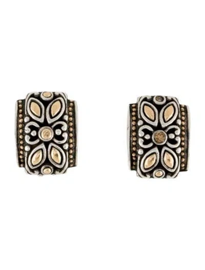 Pre-owned John Hardy Two-tone Batu Kawung Earclips In Multi