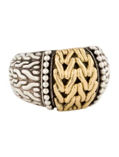 Pre-owned John Hardy Two-tone Classic Chain Domed Ring In Multi
