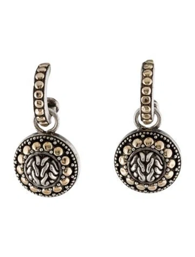 Pre-owned John Hardy Two-tone Classic Chain Dot Drop Earrings In Multi