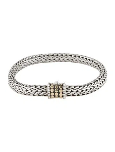 Pre-owned John Hardy Two-tone Classic Chain Dot Link Bracelet, 7.25" In Multicolor
