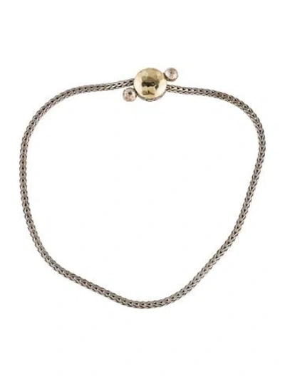 Pre-owned John Hardy Two-tone Classic Chain Hammered Pull Through Bracelet In Multi