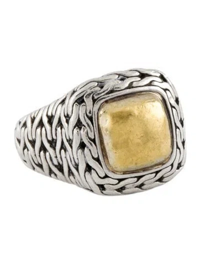 Pre-owned John Hardy Two-tone Classic Chain Palu Cocktail Ring In Multi