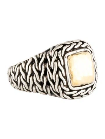 Pre-owned John Hardy Two-tone Classic Chain Palu Cocktail Ring In Multi