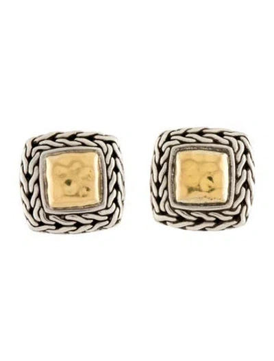 Pre-owned John Hardy Two-tone Classic Chain Stud Earrings In Multi