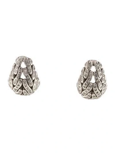 Pre-owned John Hardy Two-tone Diamond Earclips In Multi