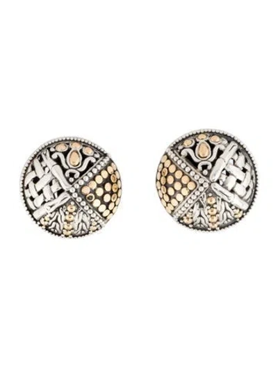 Pre-owned John Hardy Two-tone Dome Earclip Earrings In Multi