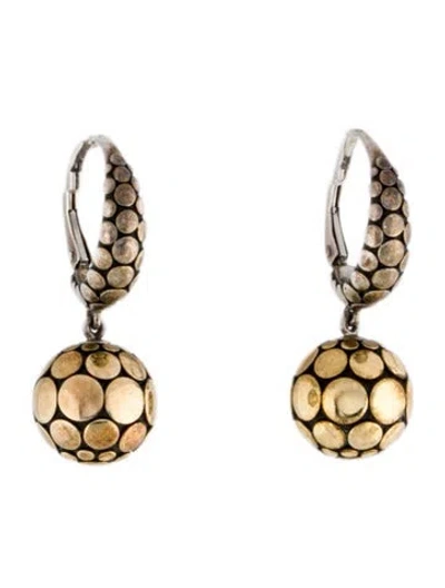 Pre-owned John Hardy Two-tone Dot Ball Drop Earrings In Multi