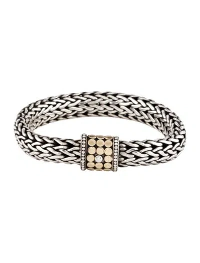 Pre-owned John Hardy Two-tone Dot Bracelet,10.5mm, 7" In Multi