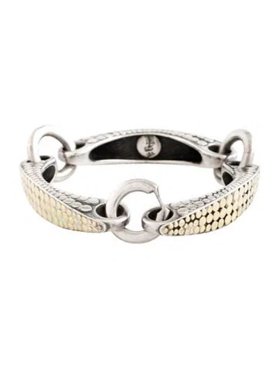 Pre-owned John Hardy Two-tone Dot Bridle Link Bracelet, 6.75" In Multicolor