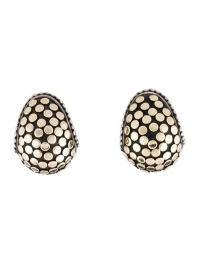 Pre-owned John Hardy Two-tone Dot Buddha Belly Earclips In Multicolor