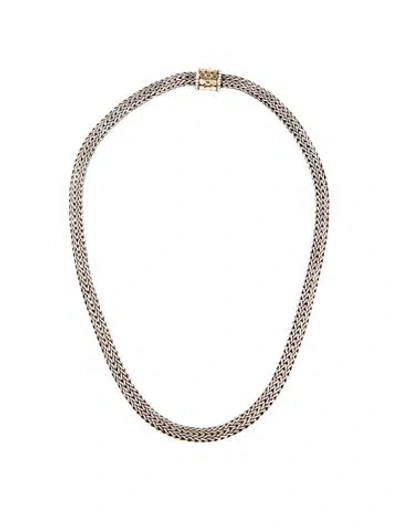 Pre-owned John Hardy Two-tone Dot Chain Necklace, 17" In Multicolor