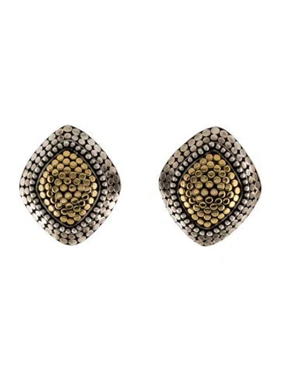 Pre-owned John Hardy Two-tone Dot Clip-on Earrings In Multi