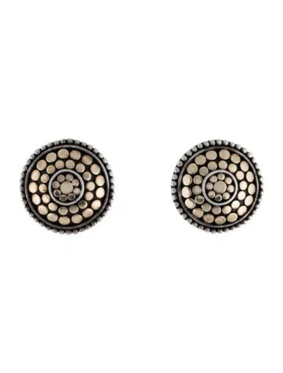 Pre-owned John Hardy Two-tone Dot Clip-on Earrings In Multicolor