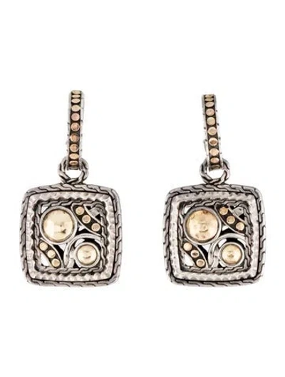 Pre-owned John Hardy Two-tone Dot Convertible Drop Earrings In Multicolor